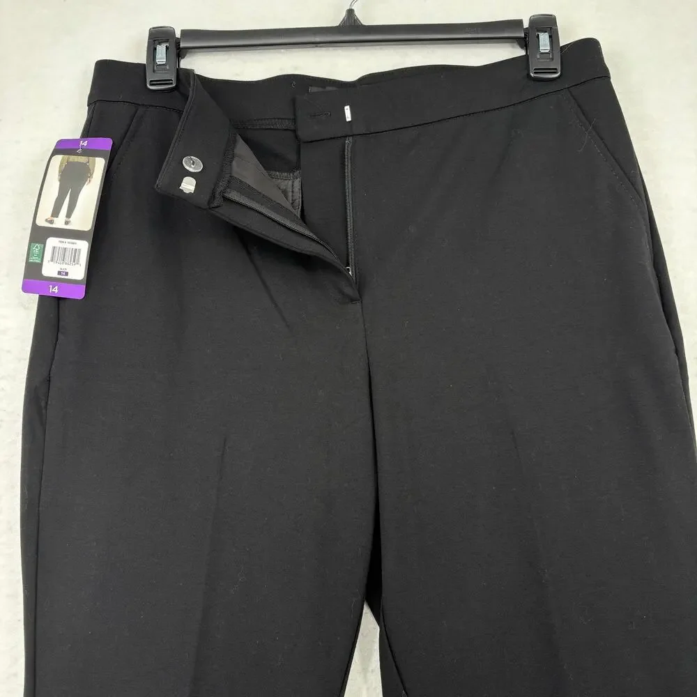 Banana Republic Pont Knit Pant Womens Size 14 Black High Rise Stretch Minimalist - Picture 6 of 15